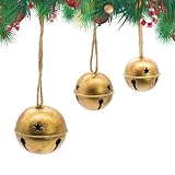 Christmas Jingle Bells Vintage Gold Brass Bells with Jute Rope for Rustic Christmas Decor Wreaths Gardens Trees Doors Windows Living Rooms and Rustic Home Decor