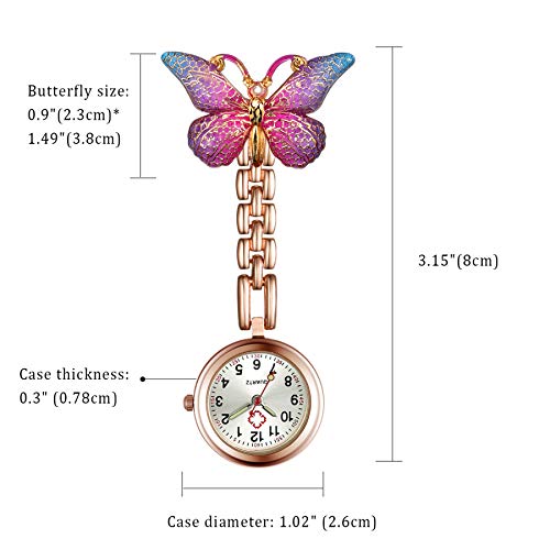 Image of Aroncent Nurse Fob Watch Collection: Medical Professional Lapel Pin-On Pocket Watches with Second Hand - Various Styles and Colors for Healthcare Workers