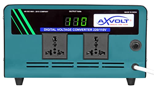 Image of Axvolt Elite 1500W Step-Down Voltage Converter | 220V-240V to 110V-120V Heavy-Duty Transformer | Digital Display & Thermal Reset Protection | Universal Socket for US & Japan Appliances in India