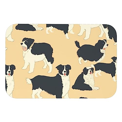 Tapis de bain en terre de diatomées doux motif Border Collie - 8