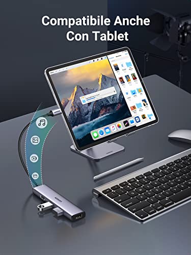 Hub USB C OTG Adattatore Dongle Type C 5Gbps Compatibile con iPhone 16 Plus Max, MacBook PRO Air M3 M2 M1, iPad, Galaxy S24 Ultra - Hub USB - Immagine 2
