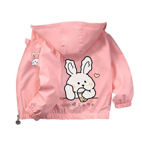 Girls Rain Jacket Hooded Cartoon Zip Up Waterproof Long Sleeve Graphic Hoodies Kids Cute Hiking Windproof Windbreaker