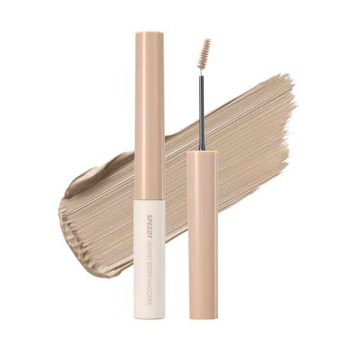 Image of PERIPERA Speedy Skinny Brow Mascara (09 MILKY ASH), Tinted Eyebrow Mascara with Slim Precision Brush, Clump-Free Natural Brows, K Beauty, Korean Makeup