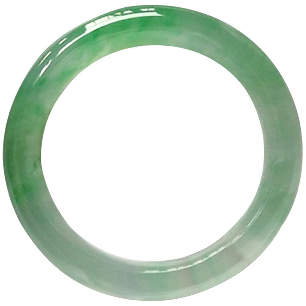 Bracciale Rigido in Giada per Donna Bracciale con Fiore Galleggiante Verde Ghiaccio Naturale Autentico con Certificato Regalo per la Mamma (Dimensioni : 58 mm) (60 mm)