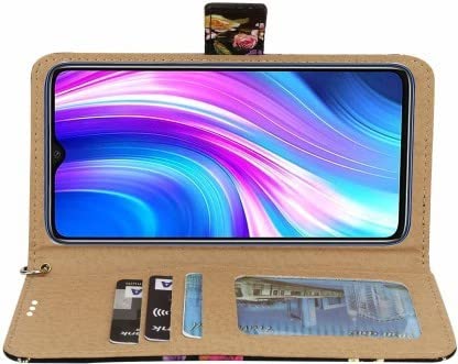 Image of Flip Cover Compatible for Oppo A1k Rose Black PU Leather Finish | 360 Protection | Wallet & Stand | Strong Magnetic Flip Case Rose Black