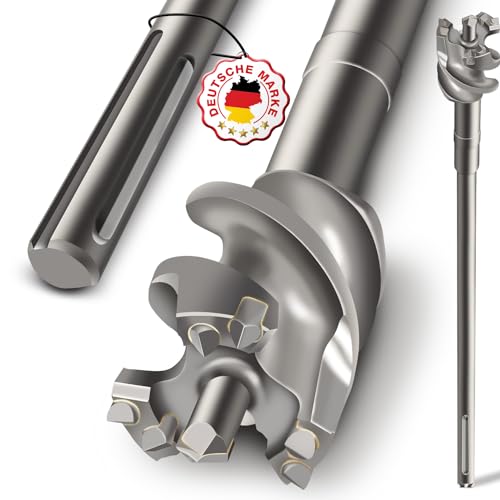 SCHWABENBACH® Foret SDS MAX 80 x 600 mm – Mèche Béton Longue pour Trous Profonds – Outil Maçonnerie & Béton Armé – 3 Taillants + Pointe Centrale...