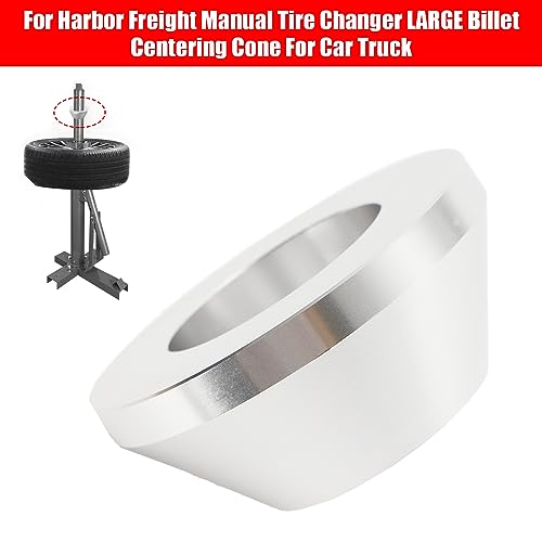 Image of Areyourshop For Harbor Freight Manual Tire Changer LARGE Billet Centering Cone For Car Truck Wheels (Fits Hub Openings Up to 2.9 inch), Aluminum, Silver