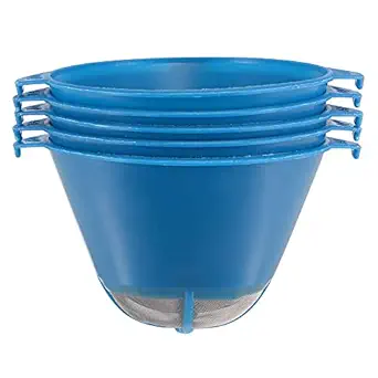 uxcell 10Pcs Paint Strainer 150 Micron 107mmx77mm Cone Paint Screen Funnel Metal Mesh for Screening Paint Gasoline Fuel Blue