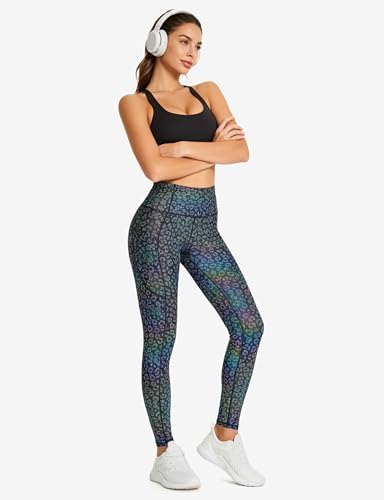 Image of THE GYM PEOPLE Thick High Waist Yoga Pants with Pockets, Tummy Control Workout Running Yoga Leggings for Women