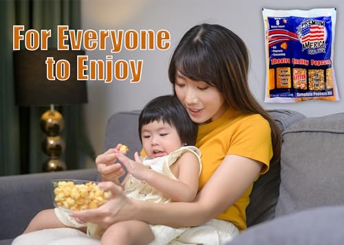 Popcorn Packs for Popcorn Machine - 24-10.6 Oz bags (9 servings/bag) - Made in USA - Bulk Popcorn Bags Individual Servings with Buttery Salt & Popcorn Oil - Popcorn Kernels, Popcorn Kit, Pop Corn Bulk