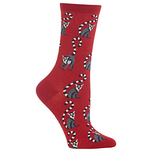 Chaussettes lémur Hot Sox femme rouge : finis les pieds tristes grâce à la taille unique