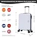 Luggage Depot Hand Luggage Suitcase 55x40x20cm, Lightweight Cabin Size for Ryanair EasyJet, ABS Hardshell with Scratch-Resistant Finish, Smooth 360° Wheels, Flush TSA Lock & Organised X-Strap, White