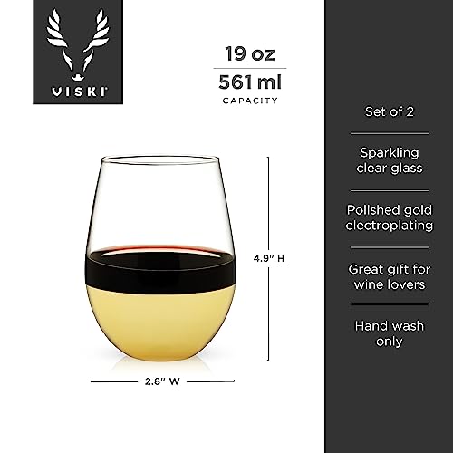 Verres à cocktail ornés d'or Viski 540 ml pour sublimer vos boissons