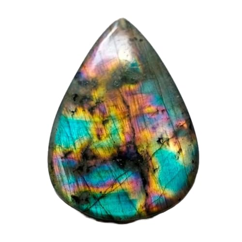 Labradorite naturelle poire 53x36mm sans perçage pour réussir vos sertissages de bijoux DIY