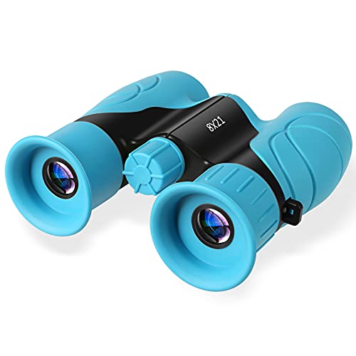 MAKINO Binoculars for Kids, Gifts for 3-12 Year Boys Girls, Compact Kids Binoculars 8x21 High-Resolution for Bird Watching, Camping, Exploration, Hiking, Hunting, Sports Events and Safari Park (Blue)