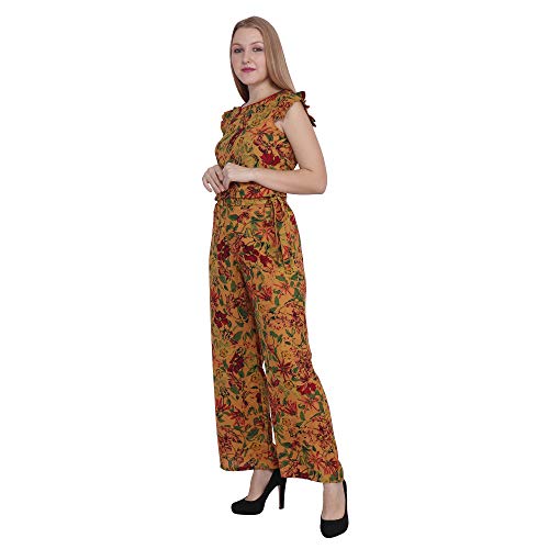 Image of POPWINGS Casual Dark Green Golden Animal Print Crop Top and Skirt Set for Women |Stylish Western Co-Ords Set | Summer Wear Co-ords for Women | V-Neck Crop Top Flare Knee-Length Skirt Set