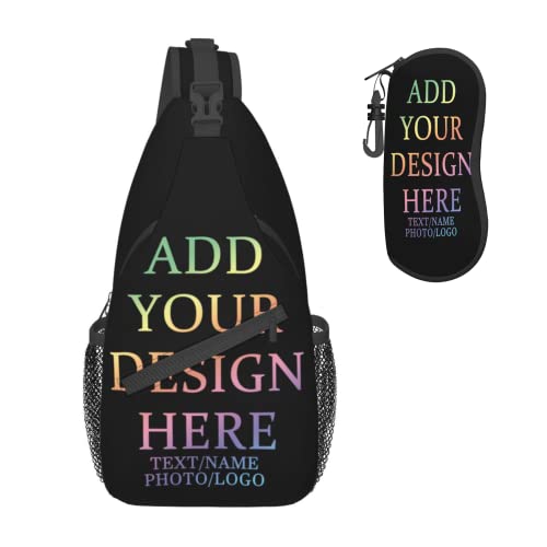 Custom Sling Backpack Personalized Crossbody Sling Bags Leisure Sports Outdoor Custom Bag for Women Men Backpack Optional Color Add Your Name Logo Text or Image Here2