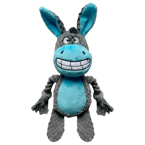 YUREMEEY Giochi con Squeak Interattivo per Cani, Giocattoli per Cuccioli da Masticare, Peluche Cane con Cigolio per a Cani di Piccola e Media Taglia, Asino