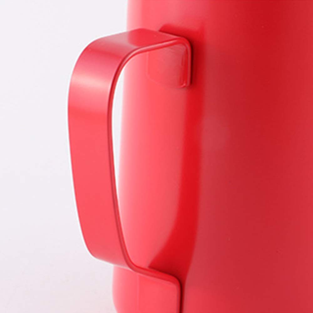 Jarra de leche for espuma Taza acero inoxidable for medidora for café, Latte Art(Red,400ml)