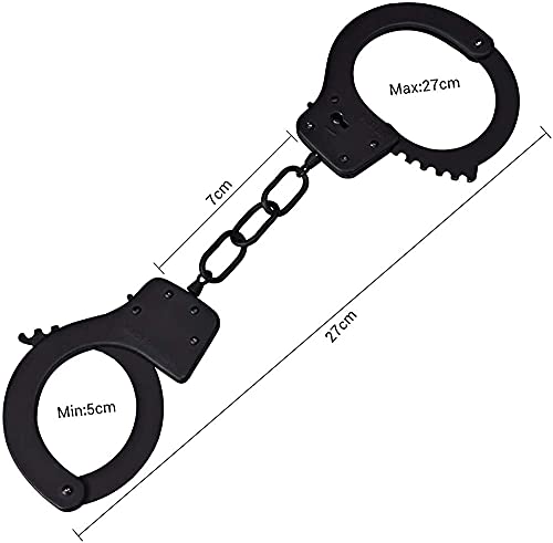 Bedsecret Handcuffs Double Lock Steel Police Edition Professional Grade Handcuffs,Hand Cuffs Cop with Keys(black)