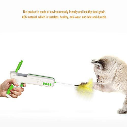 brinquedo de estimação,Funien Cat Fetch Toy interativo com bola de penas Rocking Rod Chaser Brincand