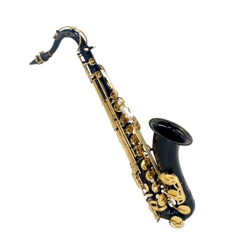 Image of Tenor Saxophone Complete Kit w /Case, Mouthpiece, 10pc Reeds, Professional B Flat Tenor sax, Gold Brass Lacquer, Rich, Warm Tone for Jazz & Classical, Ideal for Students to Pros(Black)