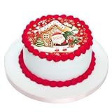 Kardasis Disque comestible de Noël en sucre - Décoration de gâteau et de pâtisserie - ...