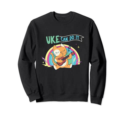 Uke Can Do Hawaii Musician Guitar Uke Acoustic Hawaiian Sweatshirt, Black