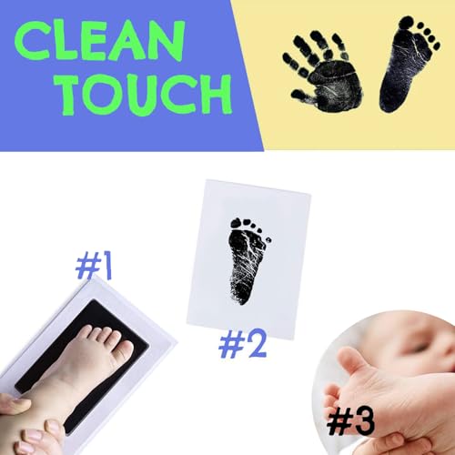 Baby Handabdruck und Fußabdruck Set - 4pcs Handabdruck Baby Tintenloses Stempelkissen, Pfotenabdruck Set Hund, Pfotenabdruck Set Katze, Geschenk für Haustiere Besitzer