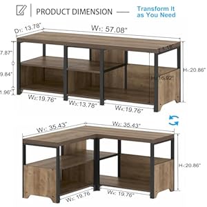   HSH-Entryway-Bench-with-Storage-Large-Farmhouse-Corner-Storage-Bench-Long-Convertible-Shoe-Bench-for-Entrance-Hallway-Foyer-L-Shaped-Shoe-Rack-Bench-for-Living-Room-Bedroom-Rustic-Oak-57-in