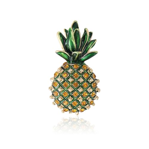 Image of Enamel Fruit Brooch for Women Rhinestones Fruit Lapel Pin Elegant Fruit Brooches Jewelry Gift, Perfect for Dresses Hat Bag