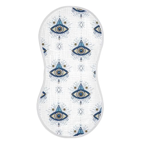 xigua Boho Eyes Muslin Baby Burp Cloths Set of 2, Super Soft & Absorbent Burping Rags, Cotton Burp Clothes Shower Gift for Newborn, Baby Girls and Boys
