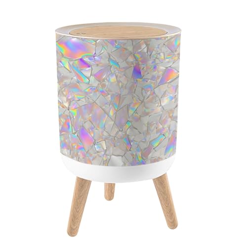 Caneca de basura pequeña redonda con tapa y patas 7L