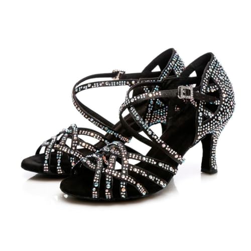 Chaussures de danse latine soirée salsa strass noir 34