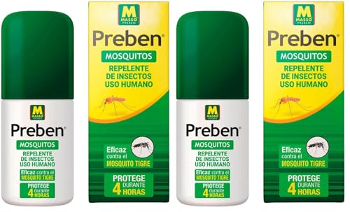 PREBEN 231268 - Aerosol Repelente Anti-Mosquitos, 5 x 13 x 5 cm, Transparente (Paquete de 2)