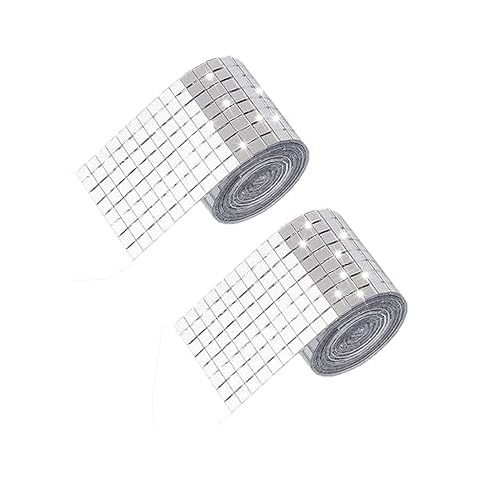 Mosaic Tiles, 3200 Pcs 5 x 5 mm Self Adhesive Disco Tiles, Square Mirror Mosaic Stickers Decals for Interior Decoration, DIY Crafts, Home Decoration, Card Making, Art Collage and Disco Ball Projects … Cover