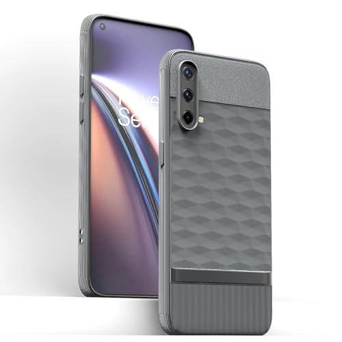 Image of Pikkme Back Cover for Oneplus Nord CE 5G Camera Protection 3D Hexa Cube Design Silicone Protective Bumper Case (Grey)