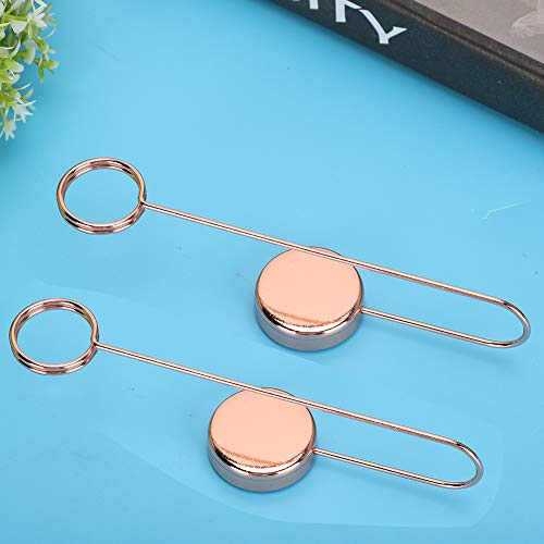 Image of 2Pcs Picture Hanging Clips Metal Double Sided Adhesive Wall Stickers Message Clip(Rose)