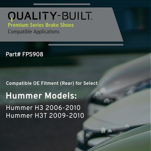 Image of QUALITY-BUILT Rear Parking Brake Shoes, FPS908, Compatible with 2006-2010 Hummer (H3,H3T)