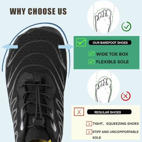 Image of Grounding Shoes with Copper, Barefoot Shoes Women Men, Wide Toe Box Hiking Barefoot Womens, Non-Slip Comfortable Breathable Water Shoes for Walking Running