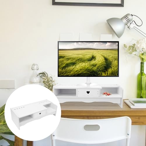 Elevador para Monitor de Computadora de PVC Blanco para Oficina, Diseño Simple y Práctico, Organizador de Escritorio miniatura 7