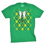 Plaid Green Tuxedo T Shirt Funny Saint Patricks Day Irish Shamrock St Pats Tee Funny T Shirts Saint Patrick's Day Apparel for Men Novelty Tees for Guys Green - L