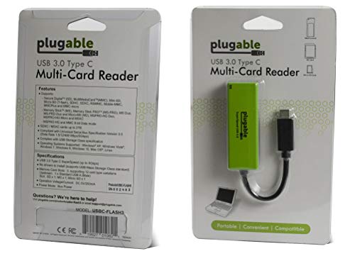 image for Plugable USB C SD Card Reader - USB C Card Reader for SD, Micro SD, MM