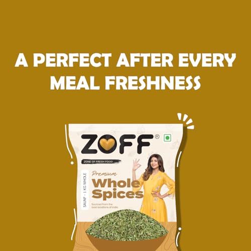 Image of ZOFF Saunf 1 KG Whole - Extra-Large Aromatic Fennel Seeds for Cooking, Digestion & Refreshing Beverages - 100% Natural, Airtight Freshness Guaranteed