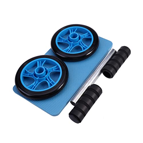 LIOOBO Dual Wheel Mute Ab Roller with Knee Pad Stable Design for Core Strength Training Easy Assembly for All Levels Lightweight Portable for Home Travel Workouts Blue