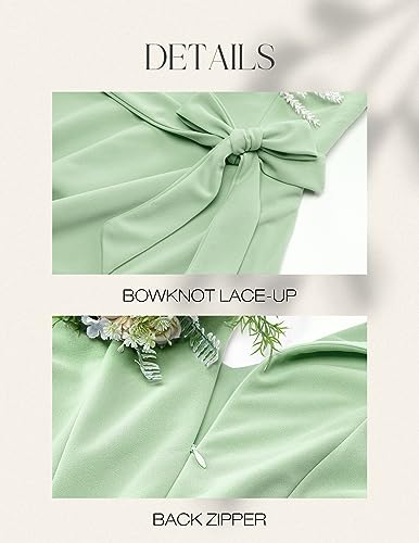 Image of DRESSTELLS Women's Cocktail Dress Summer Wedding Guest Party Vintage 3 /4 Bell Sleeve V Neck A-Line Dress