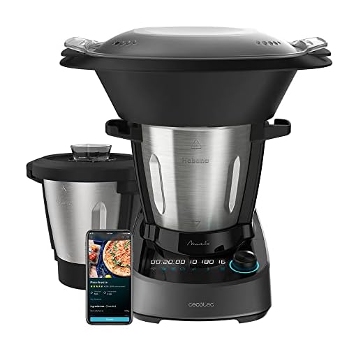 Cecotec Robot de Cocina Multifunción Mambo 11090 Habana. 1600 W, 37 Funciones, APP, Báscula, Jarra Antiadherente Habana y Jarra de 3,3 Litros de Acero Inox, Recetario y Accesorios