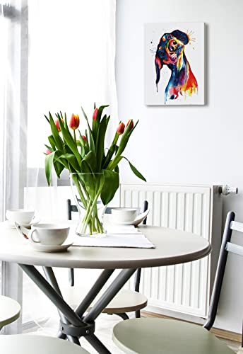 Cute Colourful Dog Graffiti Dachshund Wall Art Prints Artwork Decor For Dog Themed Canvas Wall Art Prints, Bathroom Bedroom Living Room Home Decorations,11"X14" #TOP3