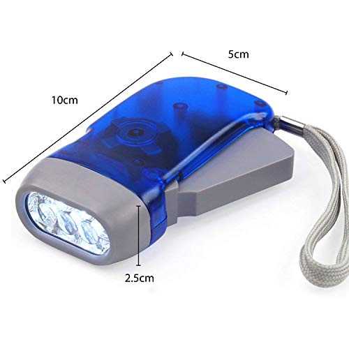 DIGIFLEX Antorcha de presión manual - Herramientas de jardín - Linterna de dínamo de 3 LED para acampar, caminar, otoño y supervivencia - No requiere baterías, ecológica y recargable - Image 3