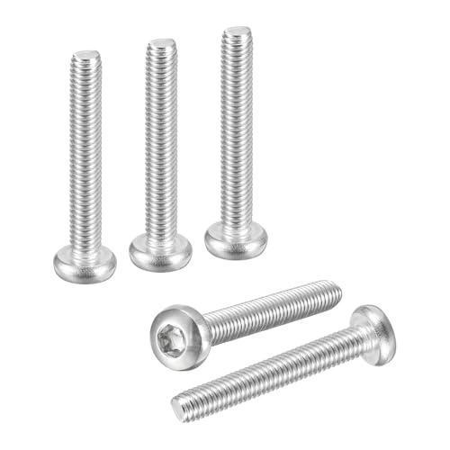 Image of DTGN M6x40mm Pan Head Torx Security Screw - 20Pack - Good for Machinery - 304 Stainless Steel Button Head Torx Bolt Star Drive Security Fasteners - Silver Tone